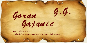 Goran Gajanić vizit kartica
